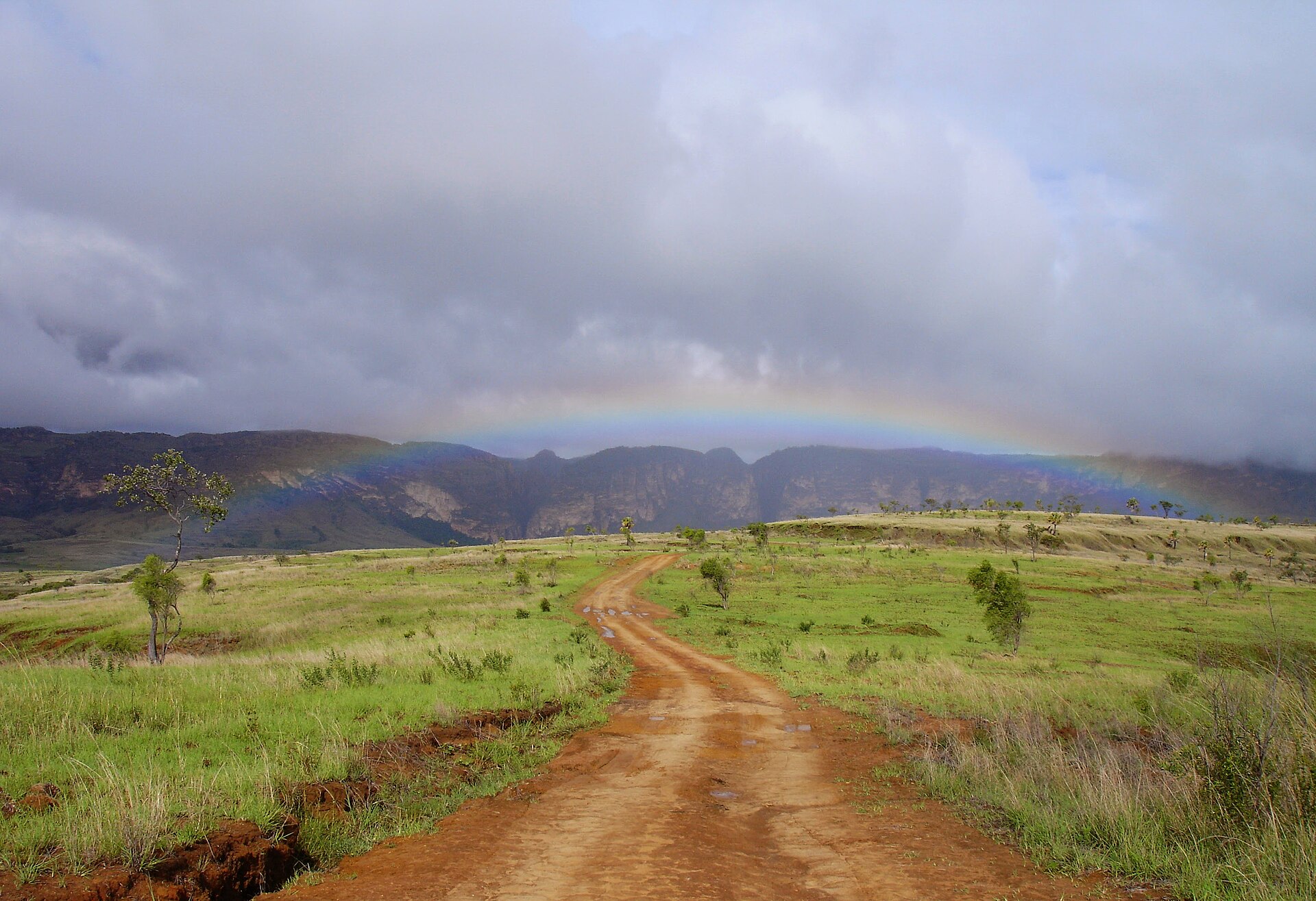 Rainbow over the sandstone landscape of Isalo National Park, Madagascar