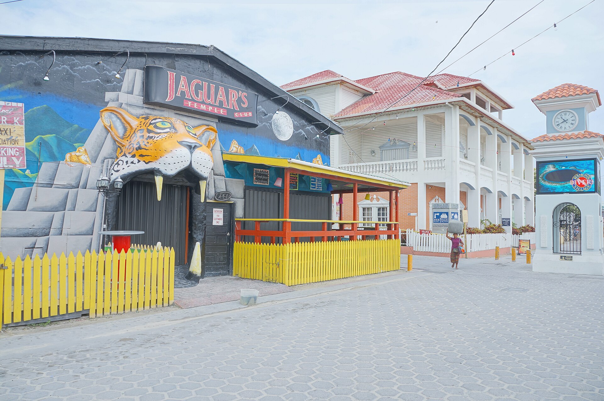 Colorful downtown San Pedro on Ambergris Caye, Belize