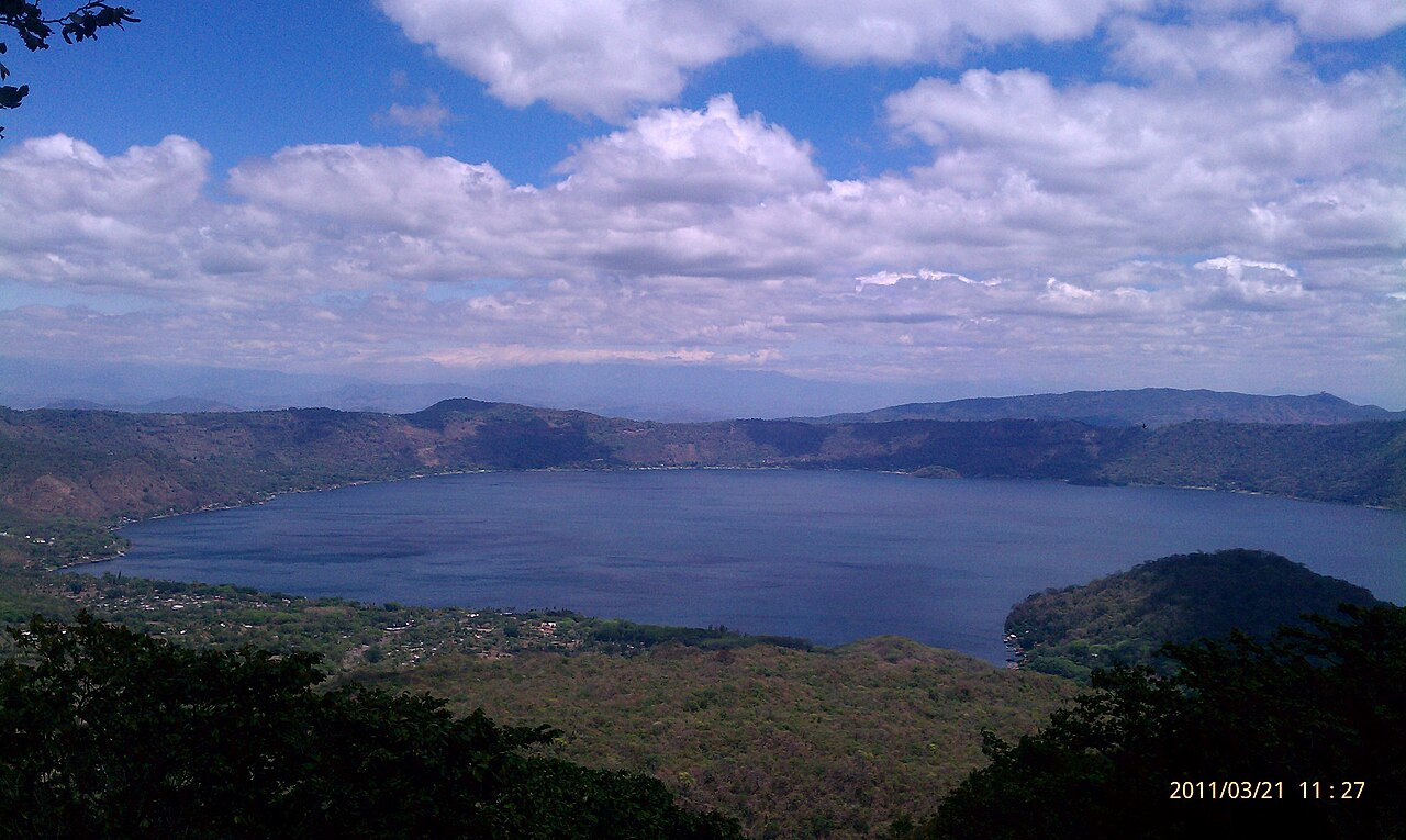 Lake Coatepeque viewed from the road to Cerro Verde in El Salvador