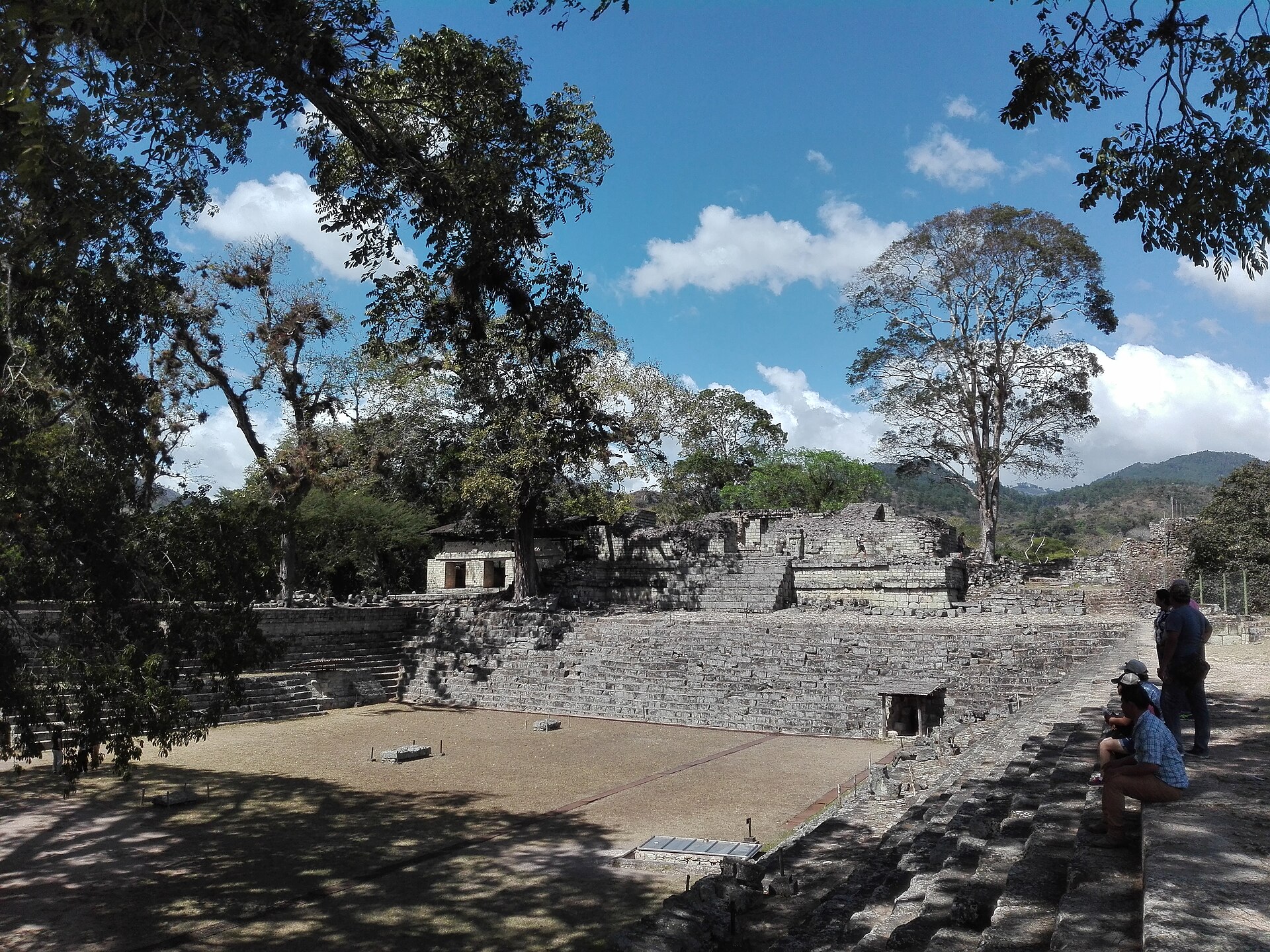 Carved Maya structures at the Copán archaeological site in western Honduras