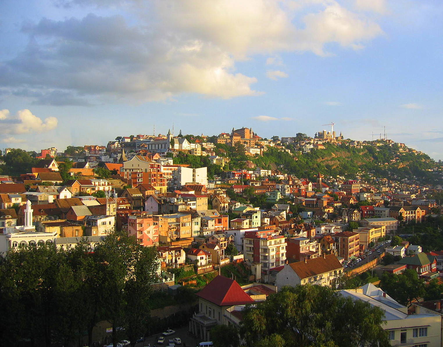 Antananarivo's terraced highland cityscape in Madagascar