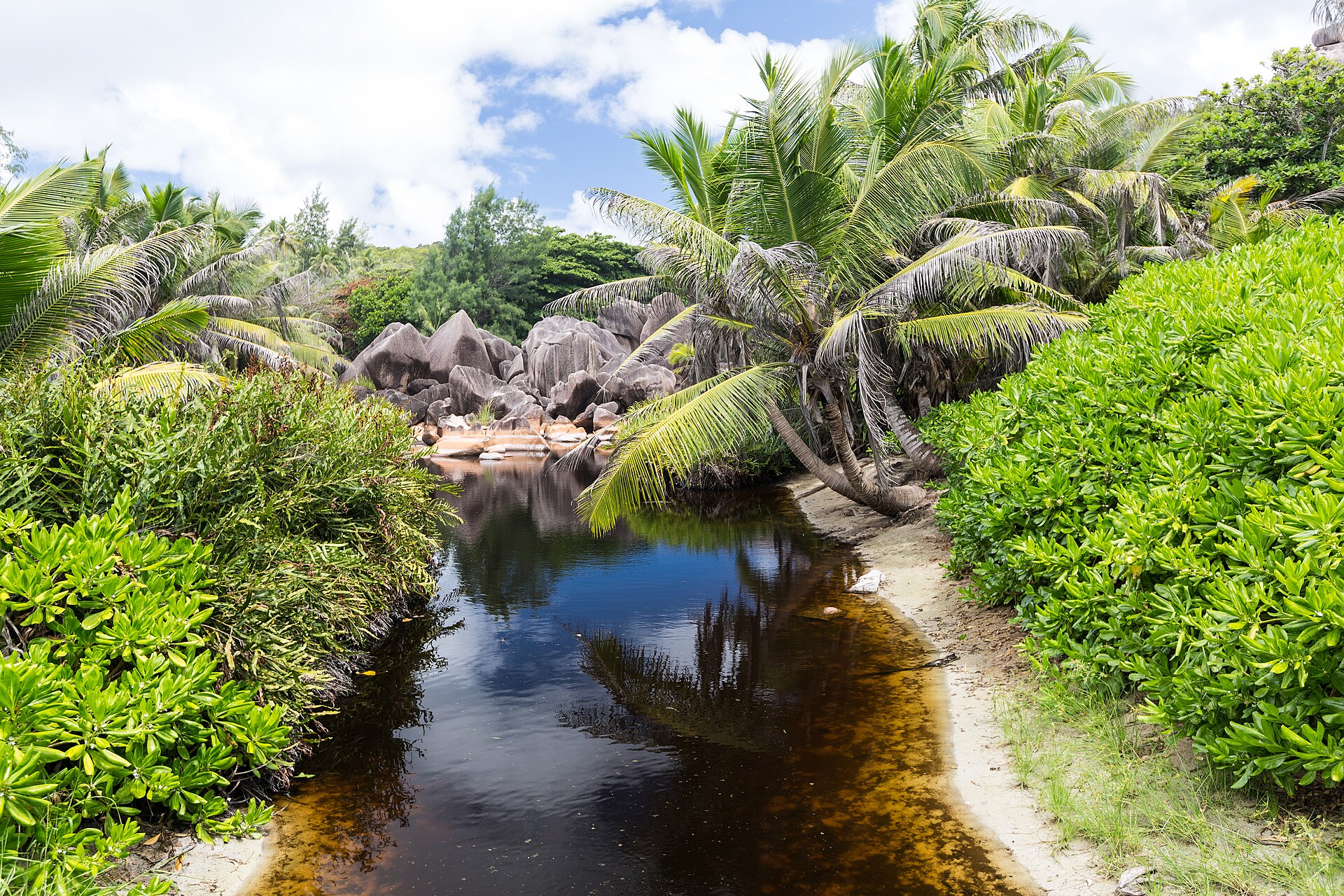 Grande Anse and its granite shoreline on La Digue, Seychelles