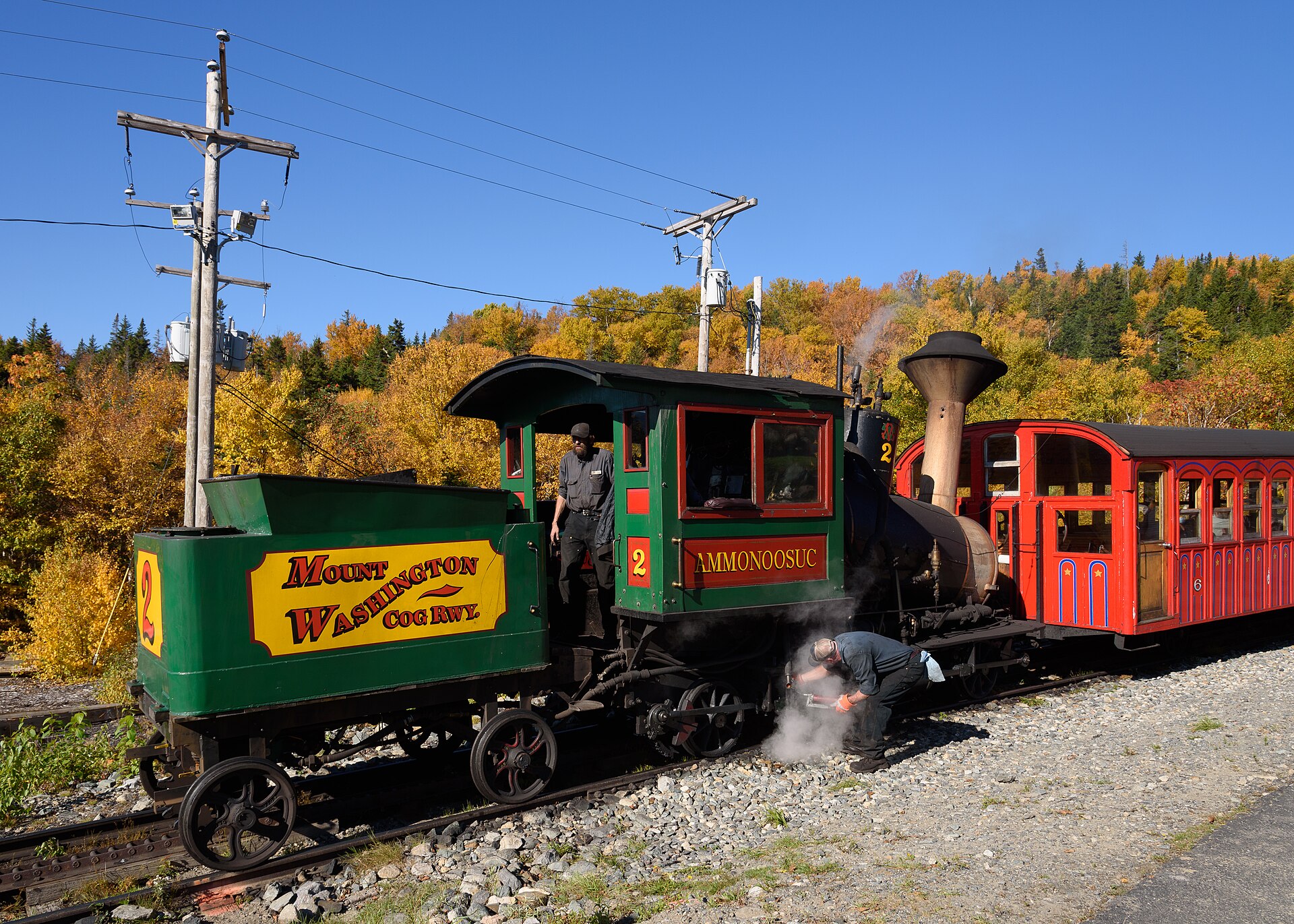 Mount Washington Cog Railway climbing through New Hampshire mountain terrain