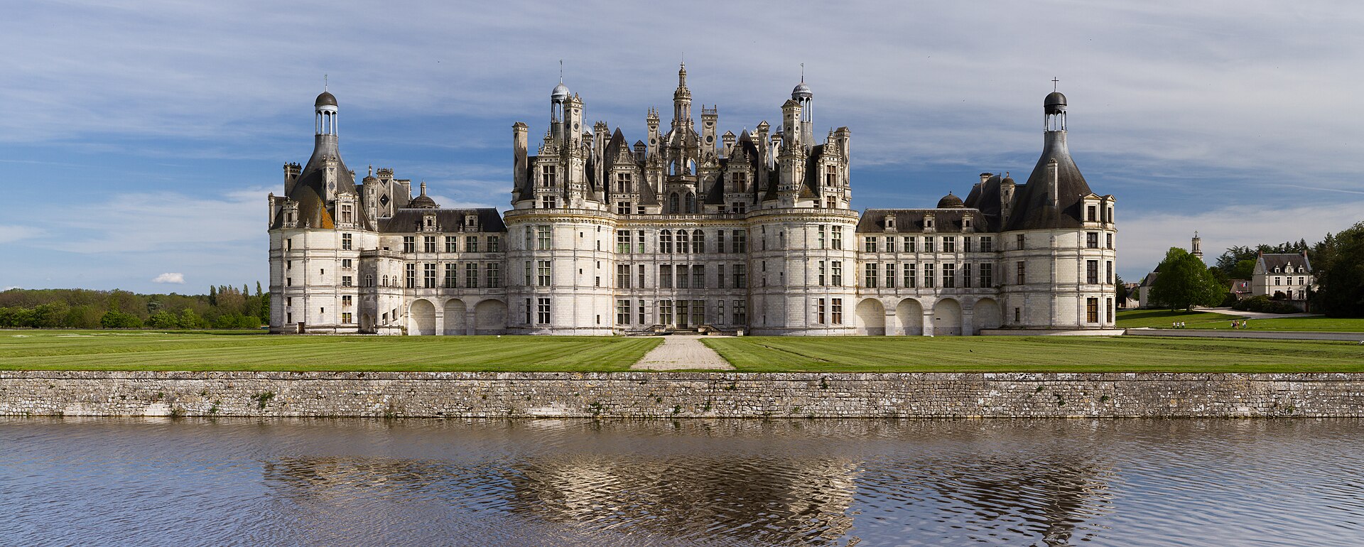 Chateau de Chambord and its reflecting water in the Loire Valley