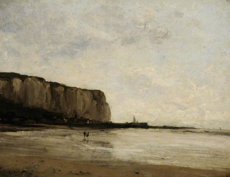 Historic view of the Normandy coast near Étretat
