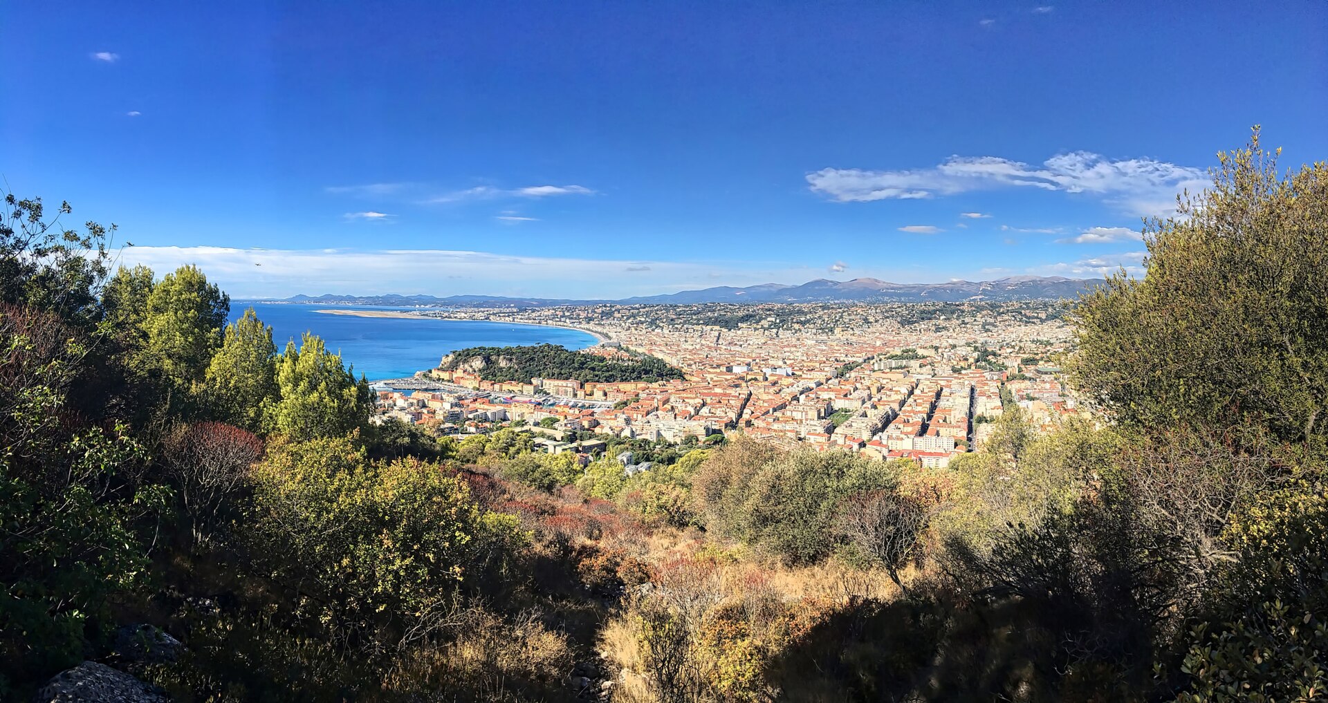 Nice and the Mediterranean coast viewed from Castle Hill