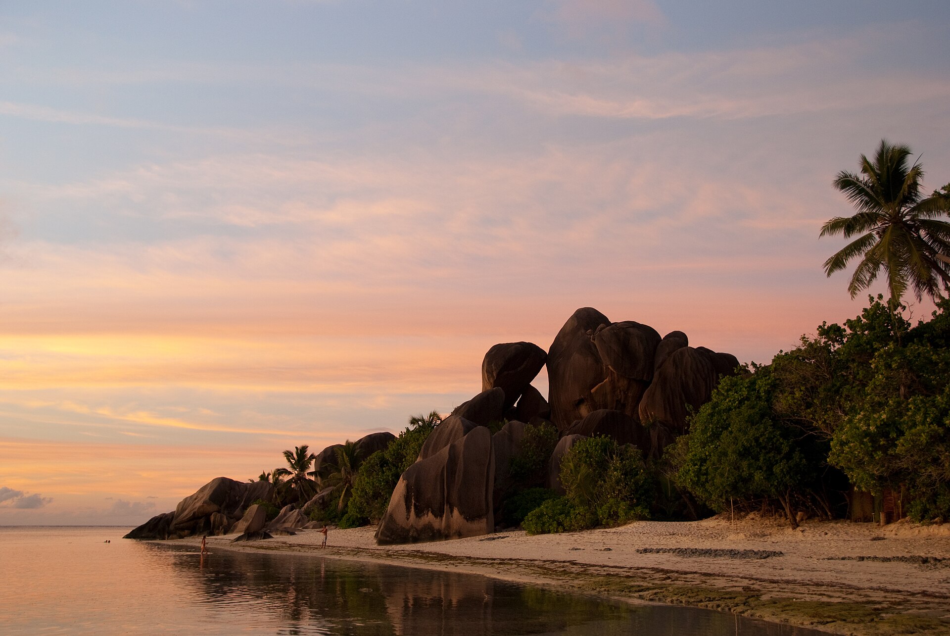 Granite shoreline at Anse Source d'Argent on La Digue, Seychelles
