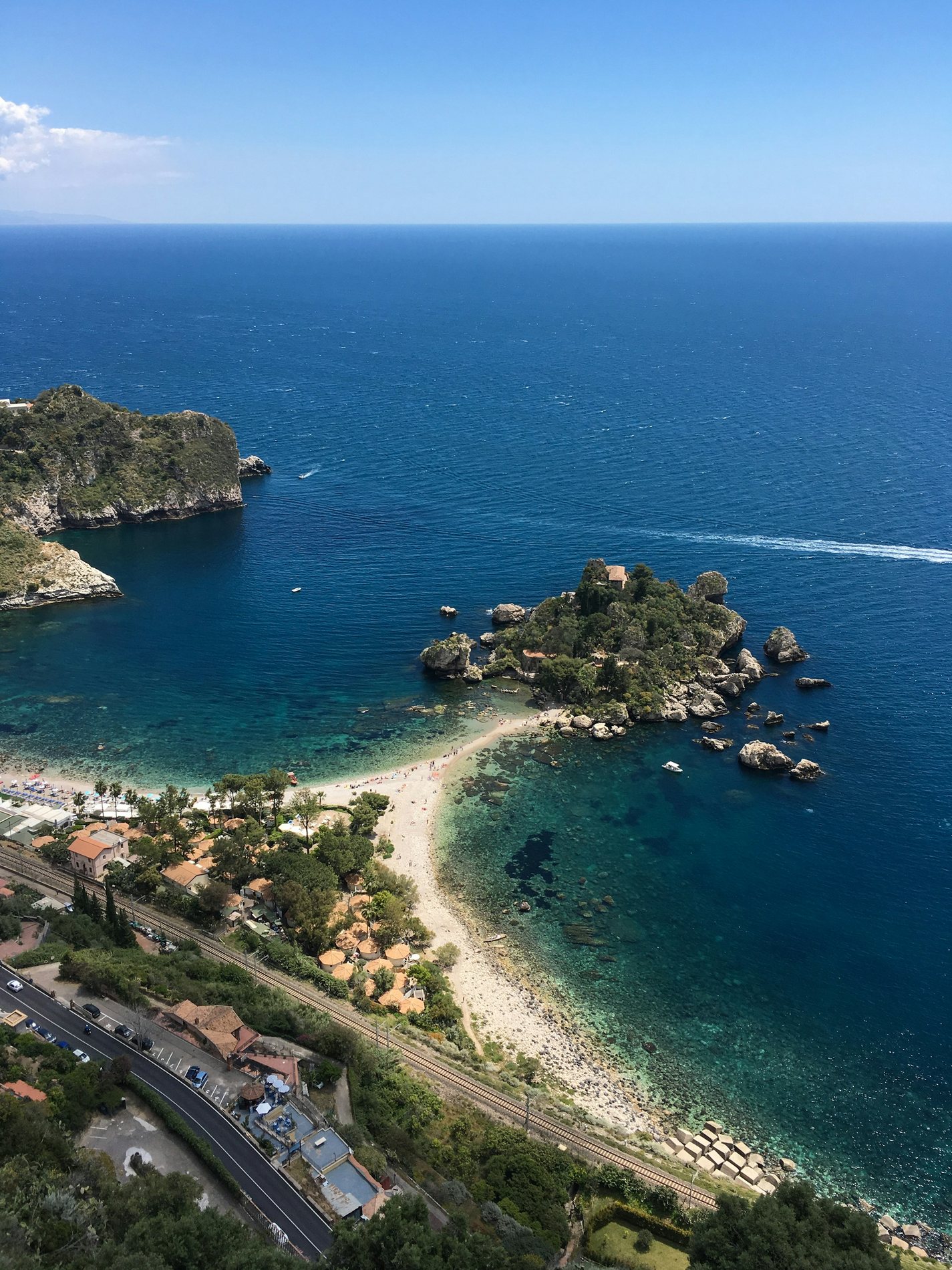 Taormina and the blue coastline of Sicily