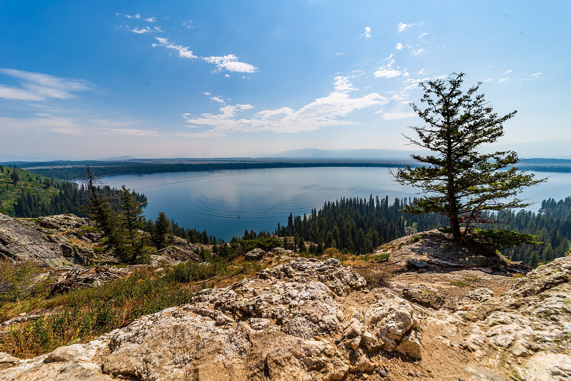 Jenny Lake and Jackson Hole seen from the Cascade Canyon Trail's Inspiration Point