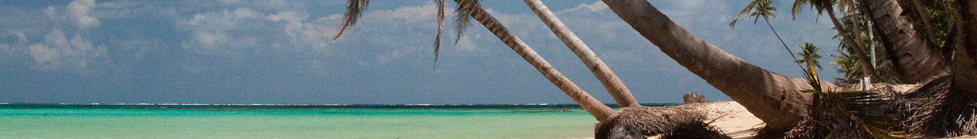 Tropical shoreline and Caribbean water at Little Corn Island