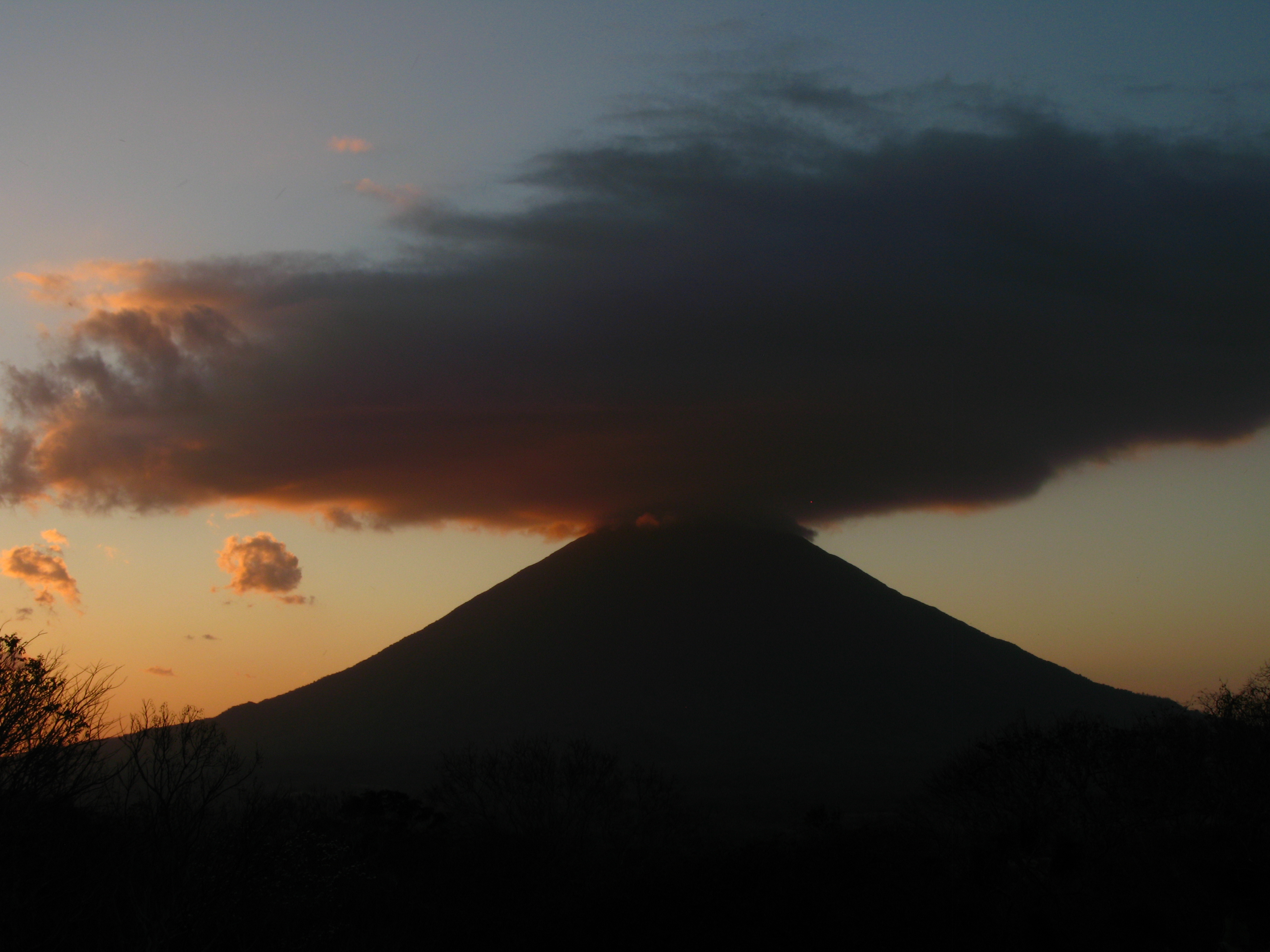 Concepción Volcano above the green landscape of Ometepe Island