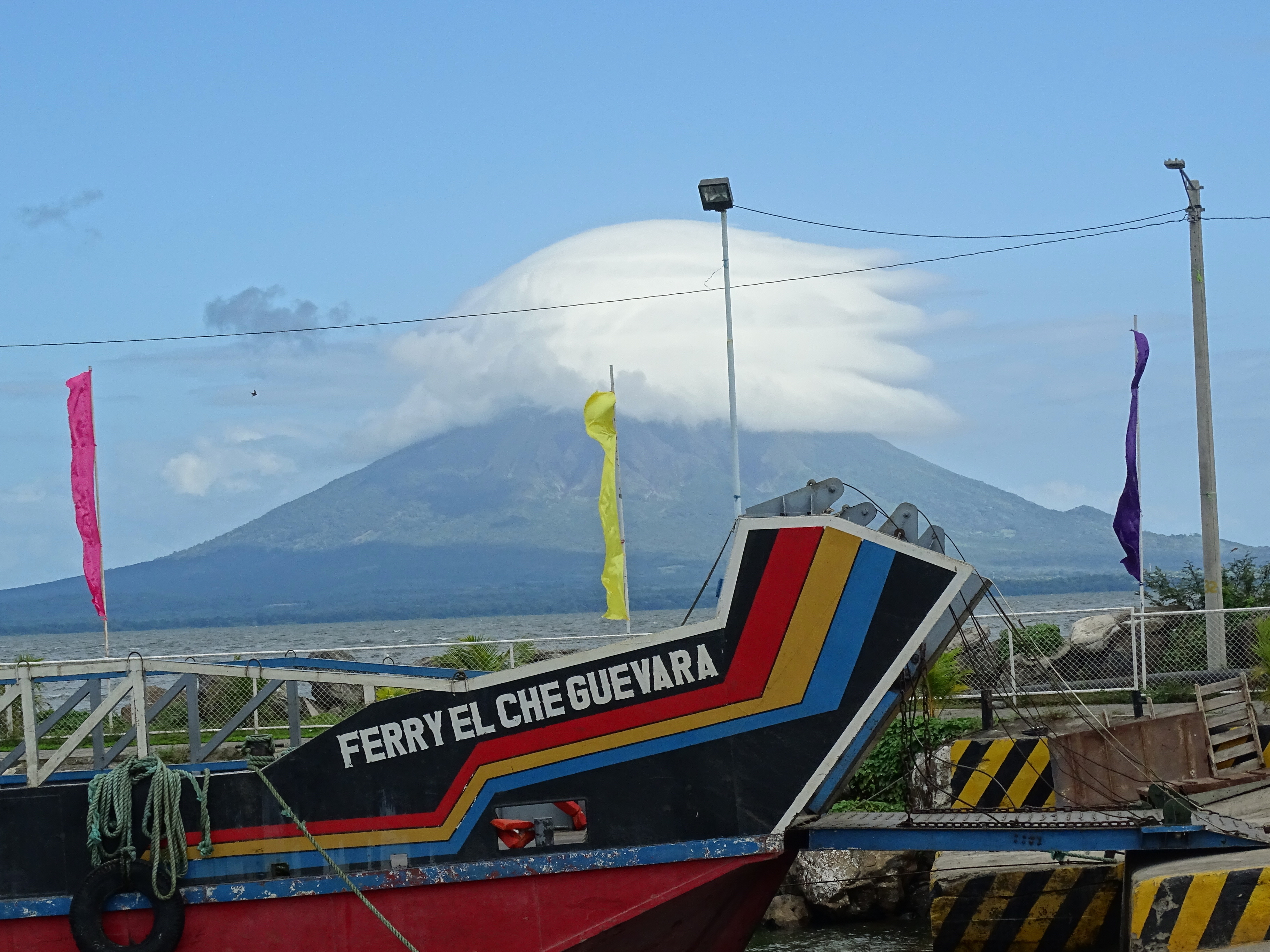Concepción and Maderas volcanoes rising above Lake Nicaragua at Ometepe