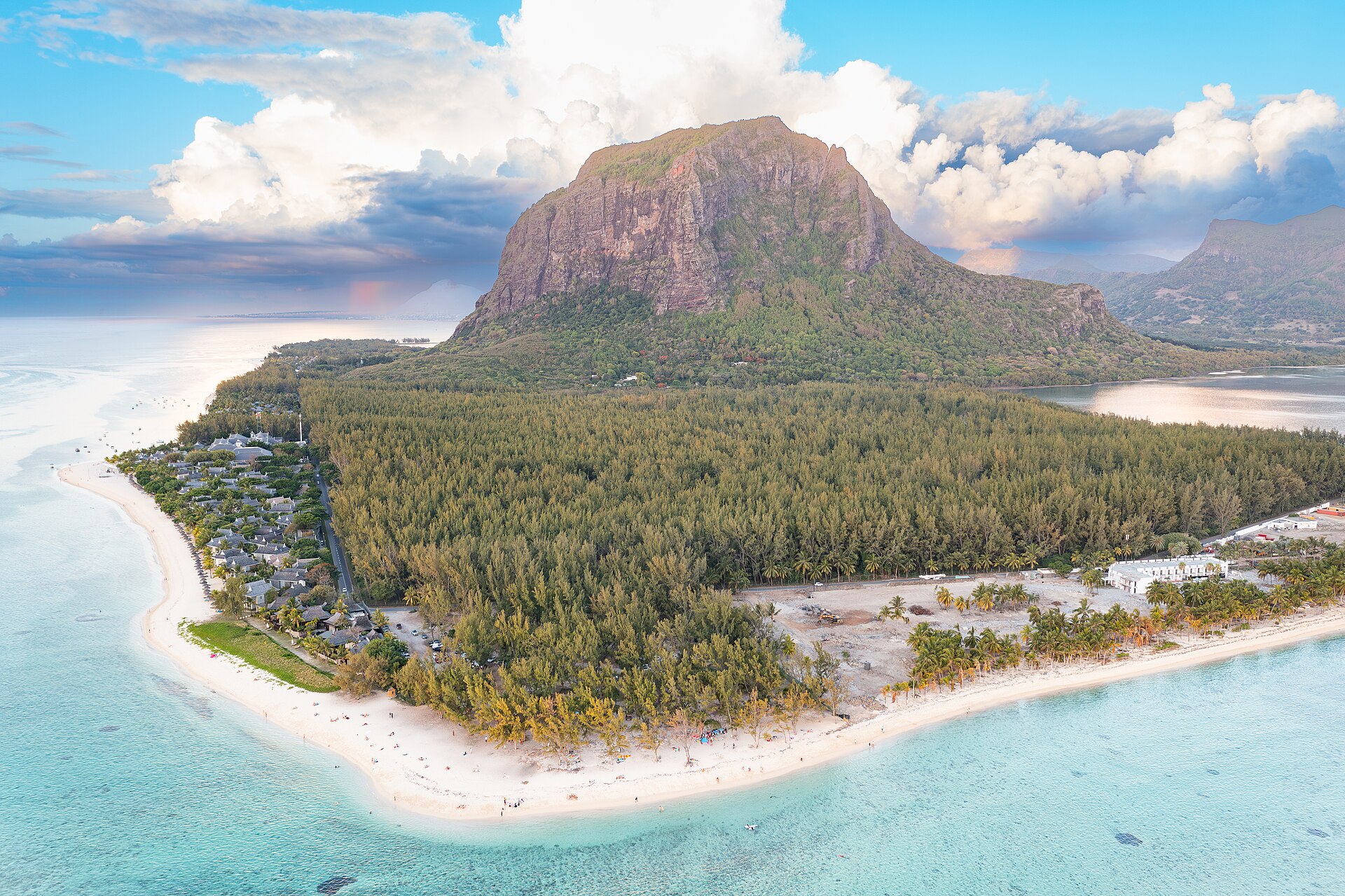 Le Morne peninsula and lagoon in Mauritius