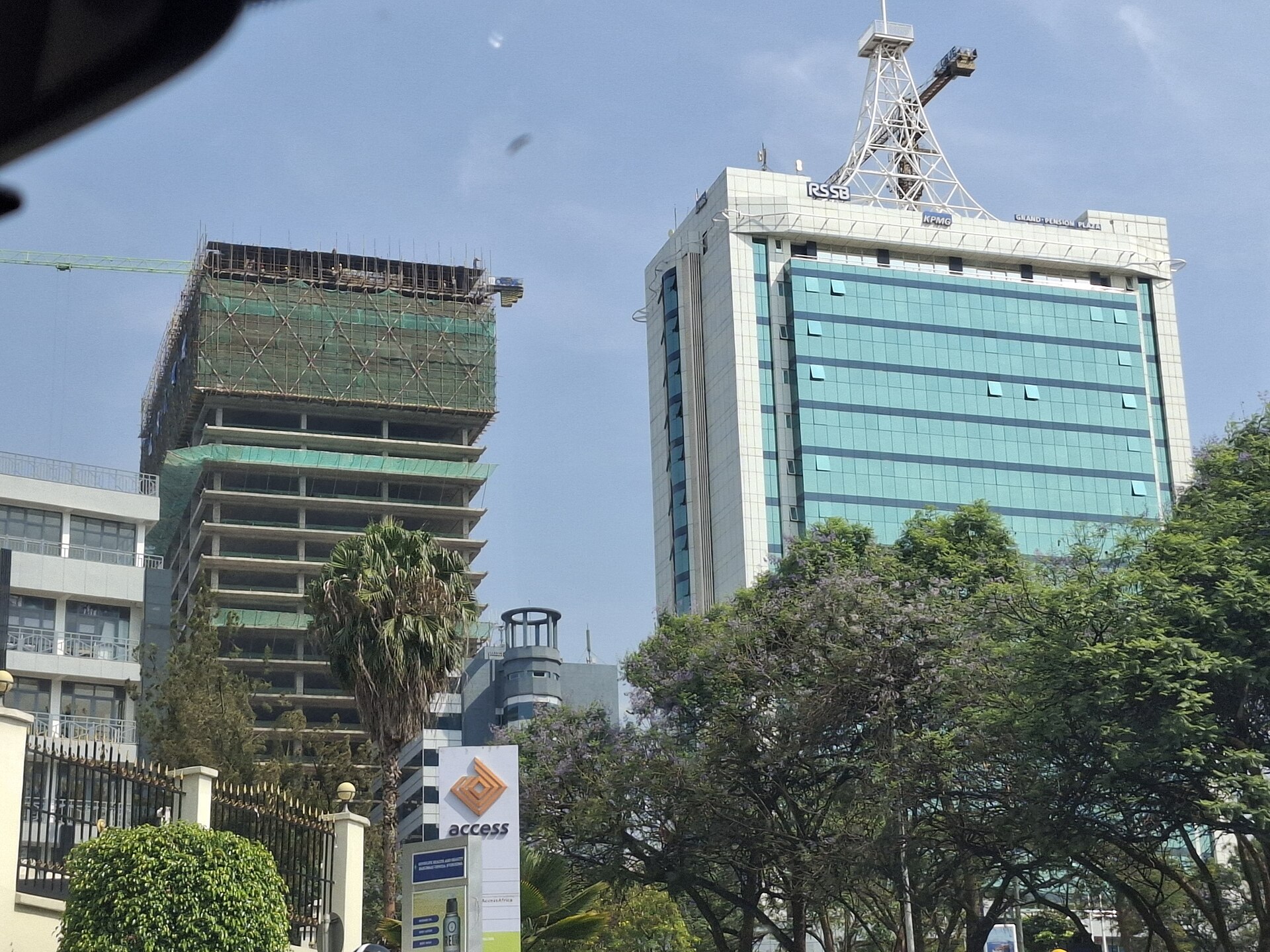 Kigali's green hills and modern city center in Rwanda