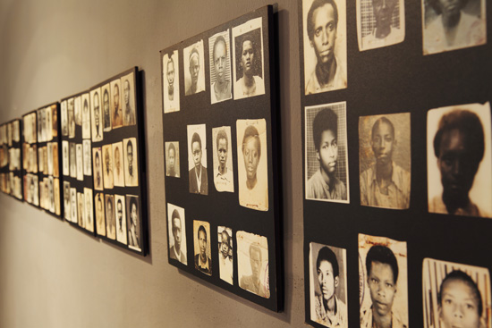 Exhibition space inside the Kigali Genocide Memorial in Rwanda