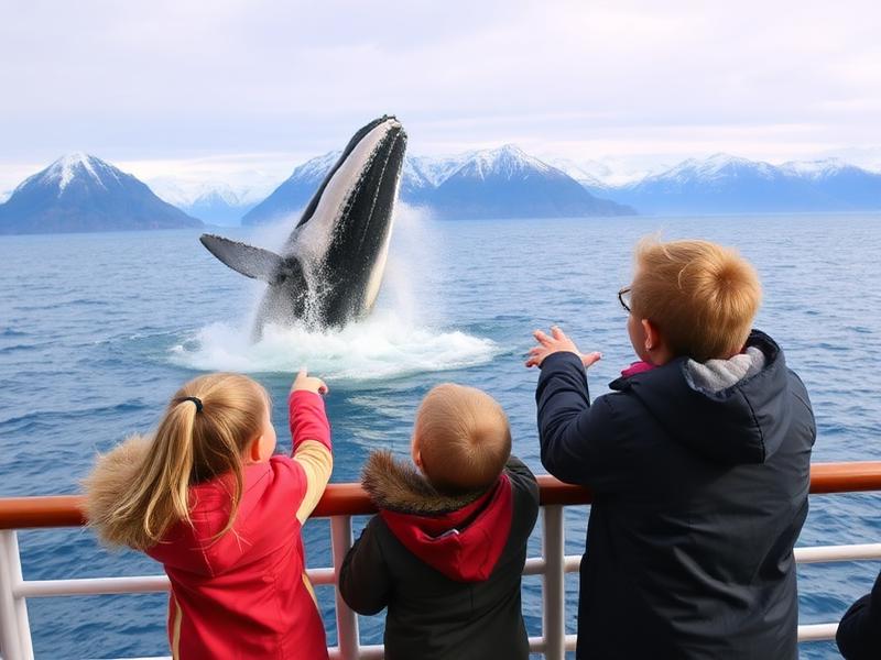 Family experiencing Alaska's scenic wilderness